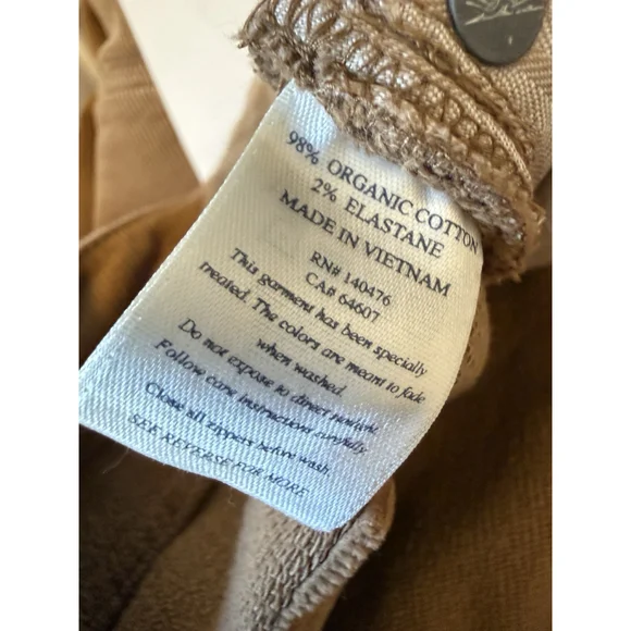 FAHERTY Pants Stretch Terry Corduroy Maple Brown Organic Size 40x32 NWT Read